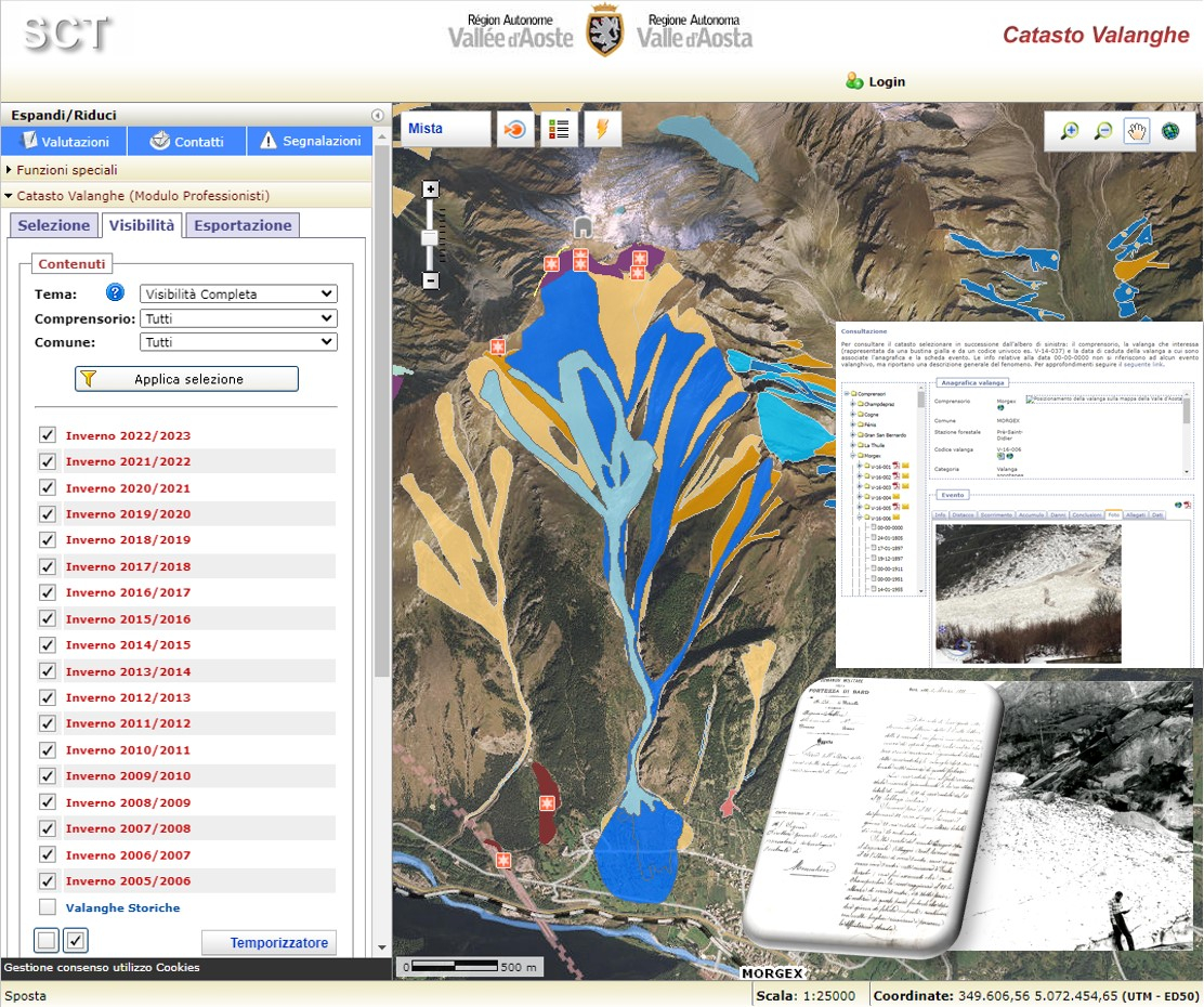 Catasto Valanghe | Centro Funzionale Regione Autonoma Valle D'Aosta
