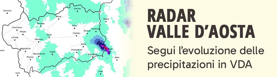 segui l'evoluzione delle precipitazioni in Valle d'Aosta