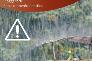 Allerta gialla per piogge forti fino a domenica mattina